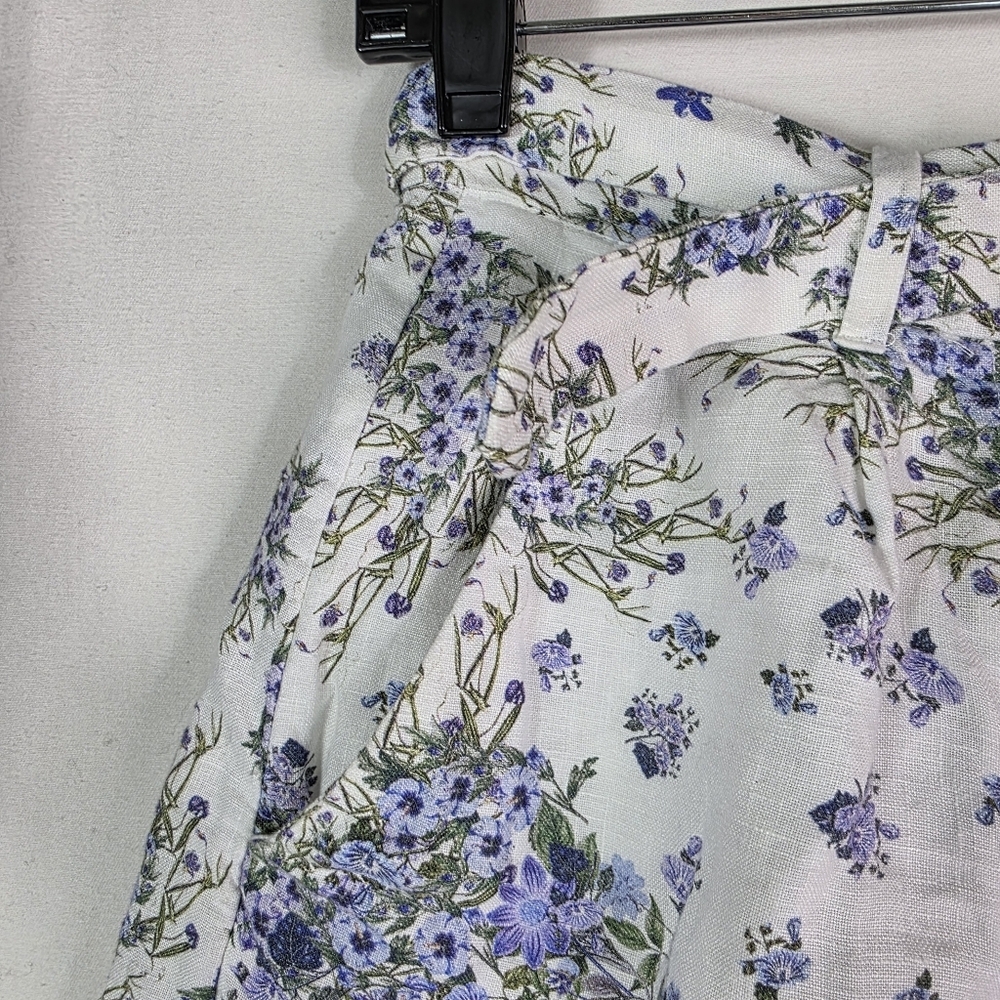& Other Stories White Floral High Waist Belted Shorts - Picture 5 of 15